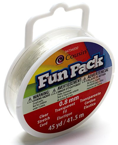 Cousin Corporation Cugino Fun-Cavo Elastico 0,8 mm x 45yd, Colore: Trasparente