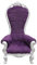 Casa Padrino Barock Thron Sessel Majestic Lila/Silber mit Bling Bling Glitzersteinen - Riesensessel -Thron Stuhl Tron
