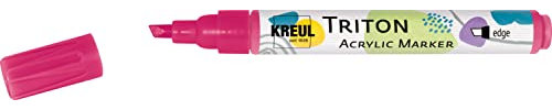 KREUL 17840 - Triton Acrylic Marker edge, magenta, Keilspitze, Strichstärke circa 1 bis 4 mm, auf Wasserbasis, Acrylmarker zur Gestaltung von Papier, Holz, Stein und vielem mehr