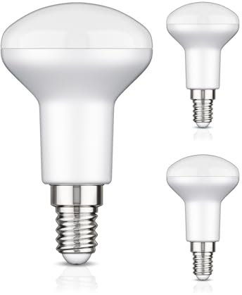 ledscom.de 3 Stück E14 LED Leuchtmittel, R50, weiß (4000 K), 5,1 W, 563lm, 112°, matt