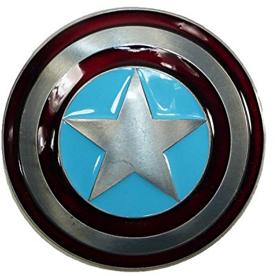 CTM Marvel Avengers Captain America Shield Belt Buckle, Silver