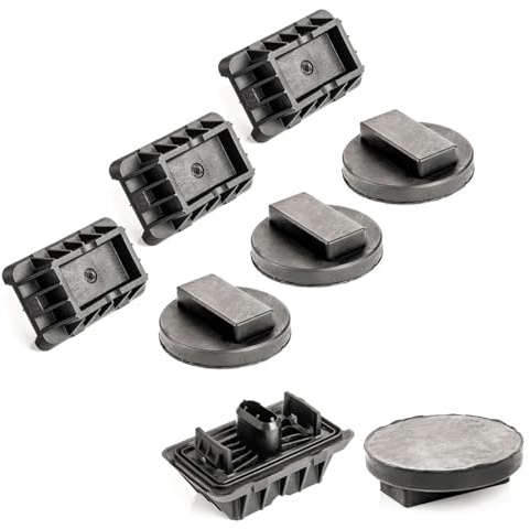 LST Wagenheber Aufnahme + Adapter (4er Set) Gummiplatte Gummiblock Hebebühnenauflage Unterbock kompatibel mit BMW 3 G20 G80 G21 G81 4 G23 G83 G22 G82 G26 5 E60 E61 6 G32 7 G11 G12 8 G16 F93