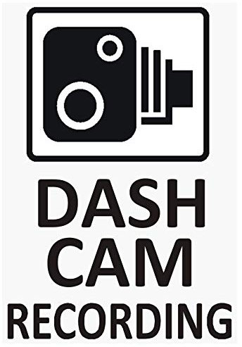 4 x DASH CAM Recording-BLACK onto CLEAR-WINDOW Stickers-Vehicle Security Warning Dash Cam Signs-CCTV,Car,Van,Truck,Taxi,Mini Cab,Bus,Coach,Go Pro,Safety,Secure,Protection,Notice,Deterrent,60x87mm