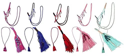 NETPROSHOP Knotenhalfter Freedom Set Zügel Halsring u spezielle Anhänger Gr. Shetty-Full, Groesse:Cob, Farbe:Rot