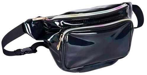Geestock Bauchtasche Mädchen Holografische Bum Bag, Bauchtasche Wasserdicht Mode Hüfttaschen für Frauen Verstellbare Fanny Pack, zum Wandern Das Einkaufen Ferien Schwimmen Läuft Party Festival Rave