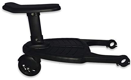 Marche Pied pour Poussette Universelle, Mini Buggy Board Roue à 360 ° Planche Poussette Pédale Pliable (Noir)