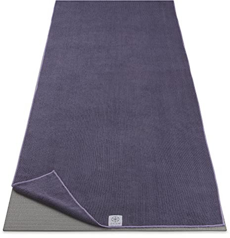 Gaiam Yoga-Matte, Handtuch, Mikrofaser, Yoga-Handtuch für Hot Yoga (172,7 cm L x 61 cm B), Reiherflieder