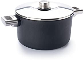 Woll Diamond Logic XR Pro - Olla con tapa de acero inoxidable en caja – Inductiva – Diámetro de 24 cm, 14 cm de alto, 4,5 litros, con 2 asas laterales de acero inoxidable – Adecuado para todo tipo de