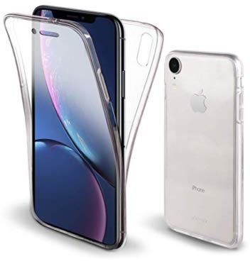 COPHONE® Coque Compatible iPhone XR Transparente 360 Protection intégrale Avant Souple + arrière Rigide. Housse Tactile 360 degres Anti Choc.