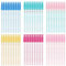 SWKJ 60 PCS Disposable Eyelash Brushes, Spoolies Eyebrow, Mascara Wands Applicator Lash Brushes Castor Oil Brush Cosmetic Makeup Tools(Crystal Mixed colors)