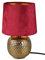 Reality Leuchten Tischleuchte Sophia R50821010, Keramik goldfarbig, Samtschirm rot/goldfarbig, exkl. 1x E14, 16 cm