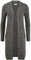 OXMO OXPhiletta Damen Lange Strickjacke Grobstrick Cardigan Longstrickjacke aufgesetzte Taschen 100% Baumwolle Regular fit, Größe:M, Farbe:Dark Grey (792890)