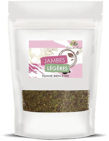 Herbes du Monde - Tisane Jambes Légères BIO 100g: Synergie de Plantes Certifiée AB pour Soulager Jambes Lourdes, Améliorer Circulation, Effet Drainant, 100% Naturelle - 1 sachet