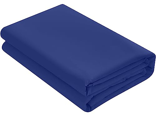 HOME ACE Non Iron Percale Flat Sheet Super King Bed Royal Blue, 180 Thread Count 100% Poly Cotton Top Sheets Superking Bedding, Polycotton Royal Blue Bed Sheet Superking Size Bed Cotton Flat Sheet