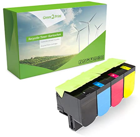 Green2Print Toner Haute Set, 4 Cartouches 1x 8500, 3X 5000 Pages Toner Haute pour Lexmark CX421adn, CX421, CX522ade, CX522, CX622ade, CX622, CX625ade, CX625adhe, CX625, CS421DN, CS421, CS521DN, C