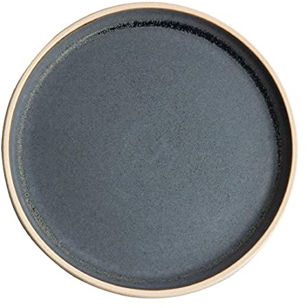 Olympia FA301 Canvas Flacher Runder Teller, Granit-Blau, 25cm, 6 Stück