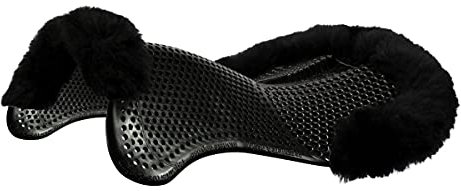 Acavallo Gel Pad hinten erhöht mit Schaffell - schwarz, OneSize AC164