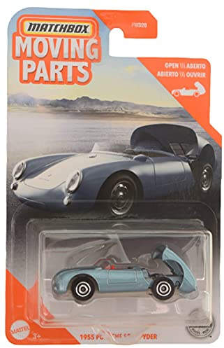 Matchbox 1955 Porsche 550 Spyder, Metallfahrzeug mit beweglichen Teilen, Maßstab 1:64, Silber, Klassiker, Friction Drive, für Kinder und Oldtimer-Enthusiasten, unisex