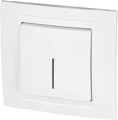 Unterputz Ein-/Ausschalter, LED, Steckklemme, All-in-One, Serie M1 reinweiß