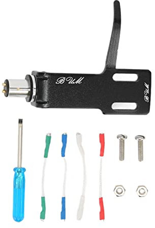 ciciglow Phonograph Head Shell, Aluminum Alloy Phono Headshell Kit Professional DJ Audio Equipment and Accessories Phonograph Turntable Headshell for Record Players(black)