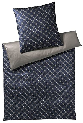 JOOP! Mako-Satin Bettwäsche-Garnitur Cornflower Double Farbe Midnight Glow Größe 240x220+2x80x80