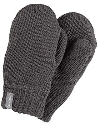 Sterntaler Baby Unisex Fäustel Strick Handschuh - Kinder Fäustlinge Winter, Handschuhe Gefüttert Mit Fleece - Anthrazit Meliert, 4