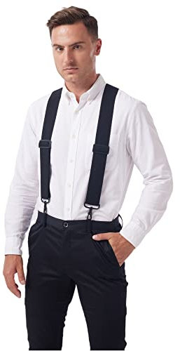 LazarsSpace Hosenträger für Herren, strapazierfähig für große und große, 2 Inch 4 Hooks