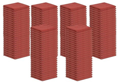 STF Linen Cotton Shop Handtücher Rot - (150 Stück) Größe 35,6 x 35,6 cm Reinigungstücher - Saugfähige Ladenlappen und Mehrzweck-Reinigungstücher für Automobil, Industrie, Garage und Haushalt