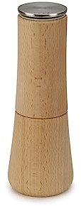 Joseph Joseph Milltop Molinillo de Sal Antigoteo, Rellenable con Mecanismo de Molienda de Cerámica, Madera de Haya