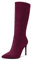 Aachcol Donna Metà polpaccio Stivali Spillo Alto High Tacco Heel Chiusa a Punta Cerniera Classico 10 CM Borgogna Rosso Scamosciato 38 EU