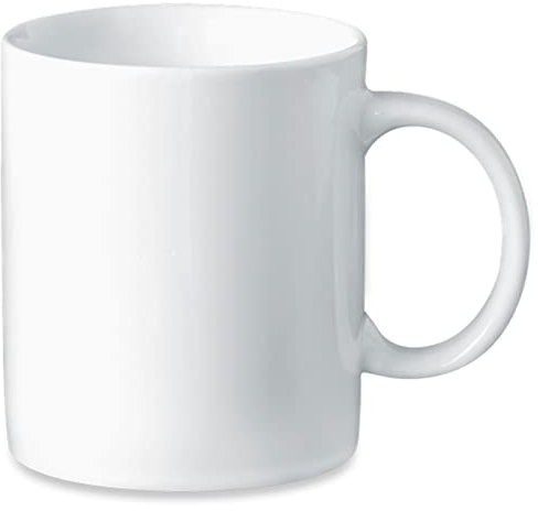 Acan Tradineur - Taza de cerámica, tazón desayuno, café, infusiones, diseño clásico, apta para lavavajillas y microondas (Blanco - 330 ml - 9,2 x 8 cm)