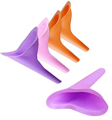 Frauenurinal,5 Pack Urinella für Frauen Weibliches Urinal Silikon Faltbar Tragbares Lassen Frauen im Stehen Pinkeln Wiederverwendbarer Pipi Trichter ideal zum Frauen Outdoor Aktivitäten Camping