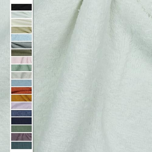 VmG-Store Frottee Stoff Meterware 15 Farben zum Nähen Bademantel Frotteestoff 145cm Breite (002 I Weiß)