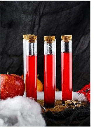 St@llion 10 Pieces Halloween Test Tube Shot Glasses | Trick or Treat Horrific Shot Glasses | Scary Catering Decor for Party, Autumn Decor (Pack of 1)
