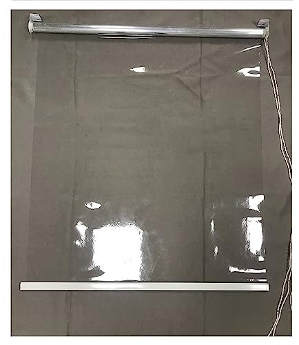 Transparentes Wasserdichtes Rollo,Pvc-Kunststoff-Regenschutz-Fenster-Rollos，Wasserdicht Transparent Horizontale Rollo-Jalousie， Balkon Fenster Pvc-RollläDen Mit Armaturen ( Size : 120x150cm/47.2x59in