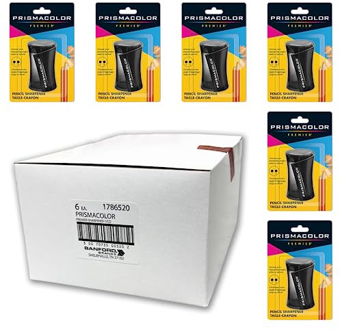 Prismacolor Premier 1786520 Bleistiftspitzer, Schwarz, Box mit 6 Spitzern