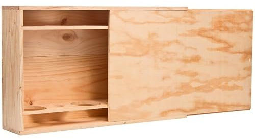 Caja de madera con 6 botellas Mabouteille® – Caja de almacenamiento de madera Borgoña/Burdeos, sistema plano con cremallera [almacenamiento de botellas de vino]
