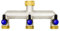 VARIOSAN 3-Wege Wasserverteiler 16614, 1, Messing, 3 Kugelhähne