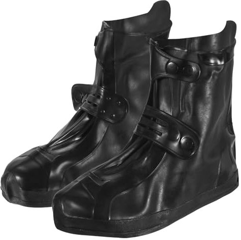 PATIKIL Cubierta de Zapatos de Silicona Impermeable XL, 1 Par de Sobrecalzados Reutilizables Antideslizantes para la Lluvia, Nieve y Protección de Botas, al Aire Libre, Negro
