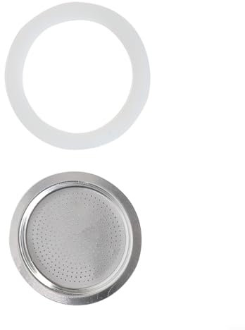 Ersatzteile für Espressokocher aus Edelstahl, inklusive 1 Filter und 1 Silikondichtung (3 Tassen + Sieb)