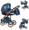 Kinderwagen-Set 4 in 1 Vip Lux inkl. Sportsitz und Autositz - 12 Teile - in 18 Farben