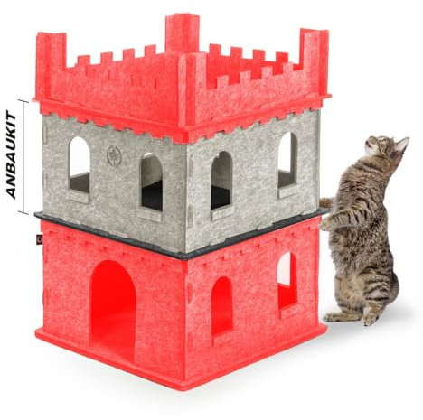 CanadianCat Company | Etagen-Anbauset - Katzenburg aus Filz für Katzen | Anbau-Kit für Felty Fort Filzburg