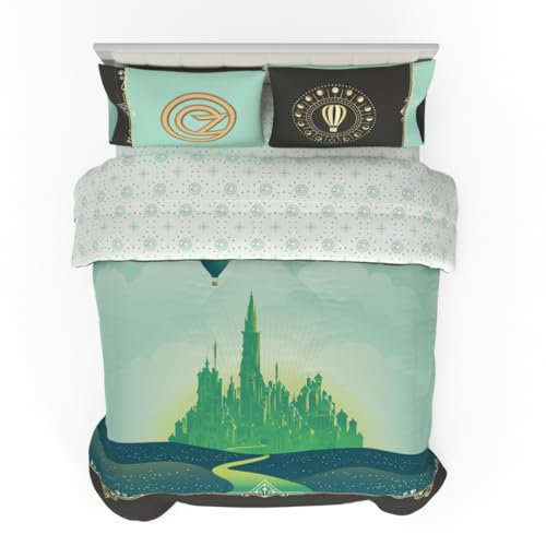 Franco Collectibles Wicked Elphaba and Glinda Bedding 5-teiliges superweiches Wende-Bettwäsche-Set mit Bettdeckenbezug und Bettlaken, offizielles Lizenzprodukt, 5-teilig