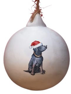 Labrador Black Ceramic Bauble - Tree Decoration - Christmas Decorations Dog Gift - Dog Lovers