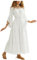 SCARLET DARKNESS Women Maxi Dresses for Women UK Lace-up Bell Sleeve Halloween Dresses Dark White M