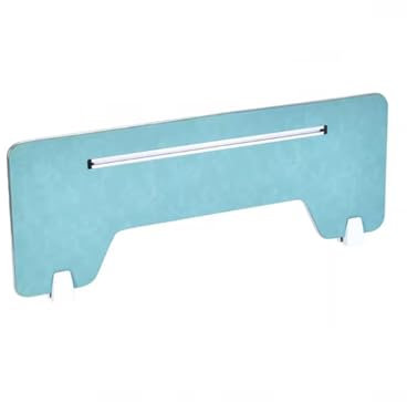 Séparateur de bureau en bois sur pied avec panneau en cuir et protection de l'intimité pour poste de travail avec pinces