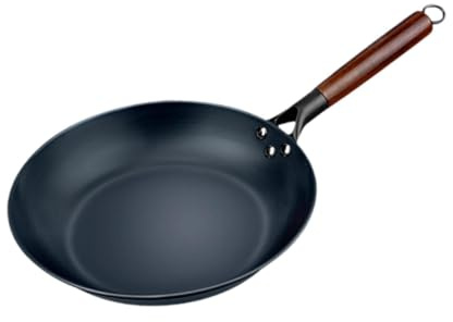 Gralara Non-Stick Wok Pan Flat Bottom Iron Wok Pan for Induction Cooker Electric Cooker, 29cm