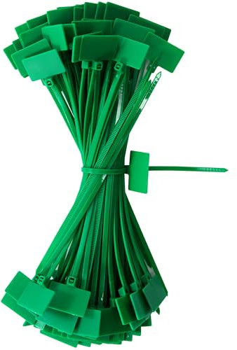QIMEI-SHOP Fascette Plastica Verde 150mm x 3 mm Fascette Elettricista Etichette Fascette Stringicavo per Marcatura Cable Management Giardinaggio 100 Pezzi