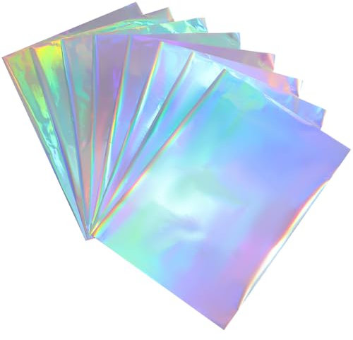 GORGECRAFT 50 Stück 29x21cm Silbernes Transfer Heißfolienpapier Lasertoner Reaktive Folie Metallic Kunstkarton Spiegel Dekoratives Folienblatt Für Drucker Scrapbooking Prägung Wärmeübertragung DIY Bas