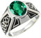 SILVERNROCK Smaragd-Lab-Grown-Ring aus massivem 925er-Sterlingsilber, Steinbandring, handgefertigt, für Herren und Damen, Schmuck ERG1170AN_70 (22.3)